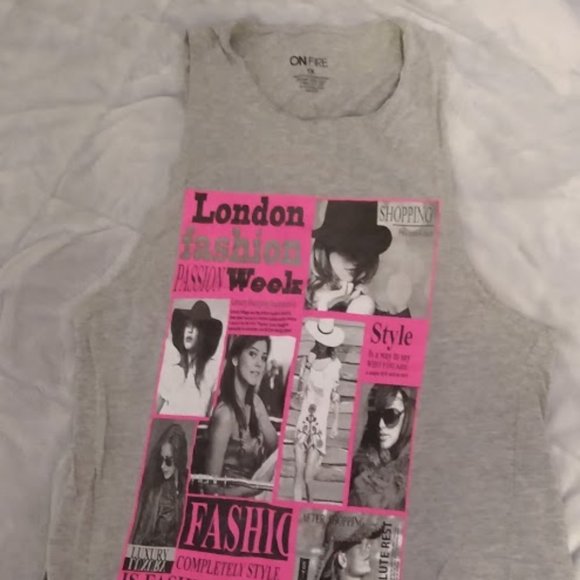 Art Deco London Fashion Week Print Muscle Tank Top - Picture 4 of 7